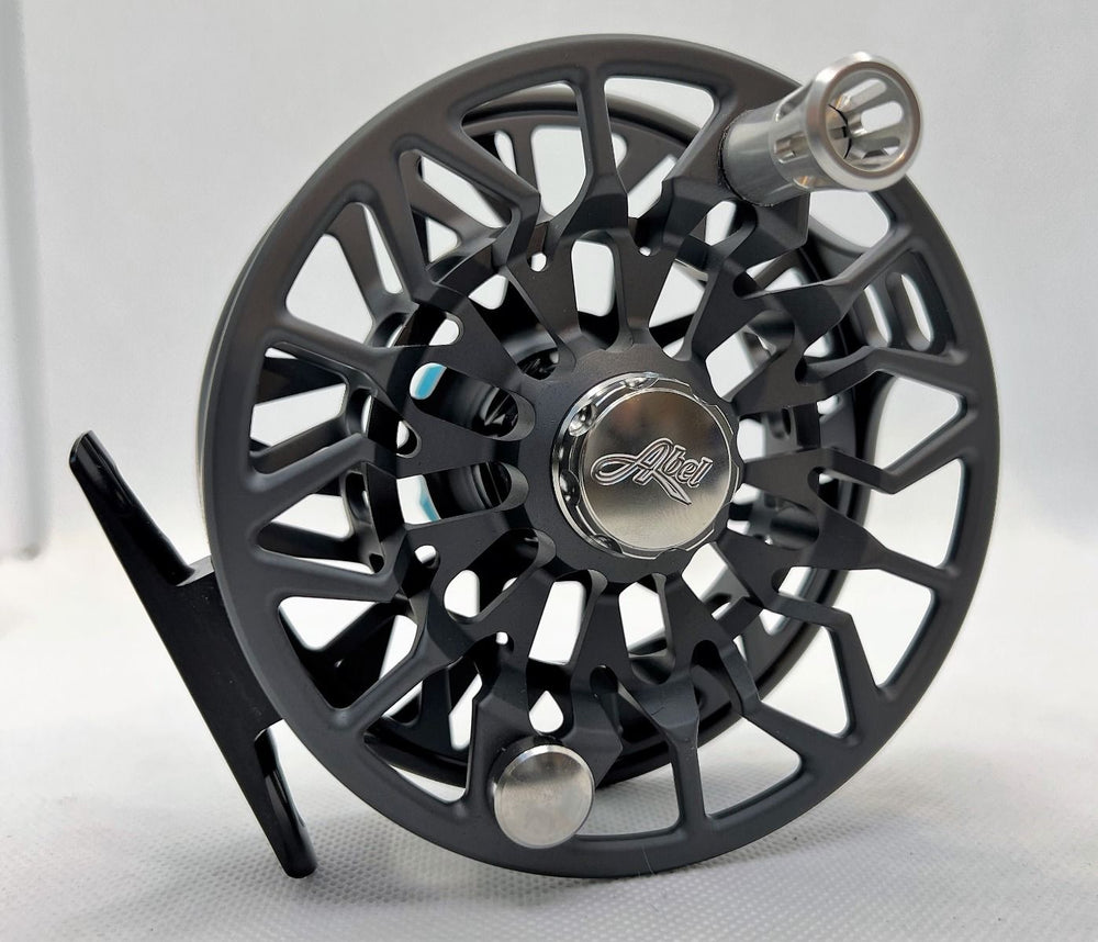 Abel SDS 9/10 Ported Reel: Satin Slate Grey-Teal-Platinum Handle