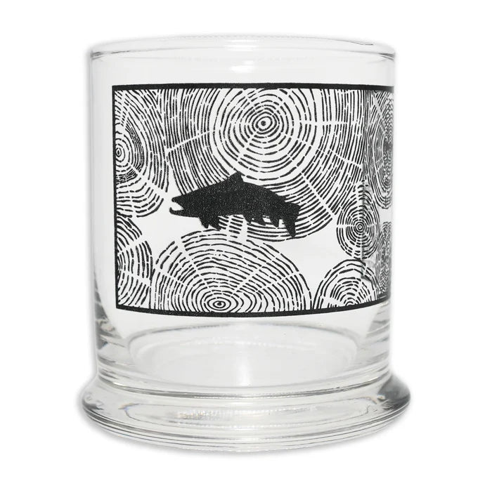 RYW Tree Rings Lowball Glass 12.5oz