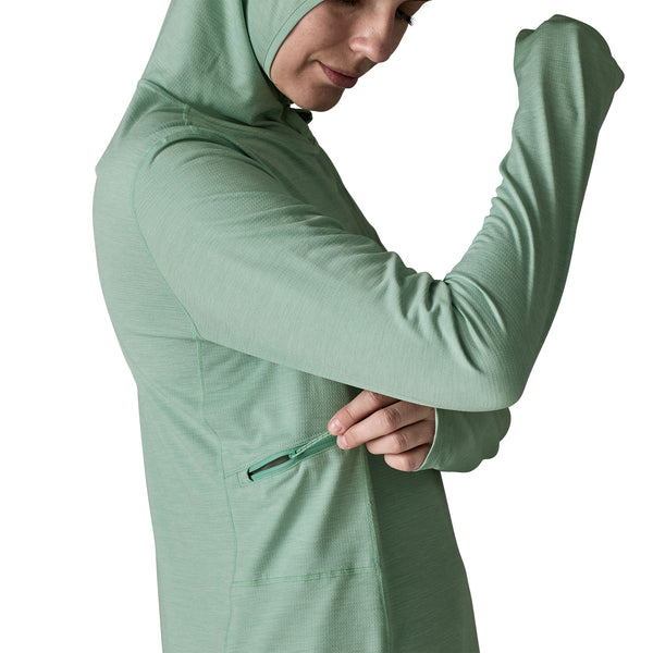 Patagonia W's Cap Cool Sun Hoody - Nouveau Green - Blue Sage X-Dye