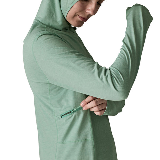 Patagonia W's Cap Cool Sun Hoody - Nouveau Green - Blue Sage X-Dye